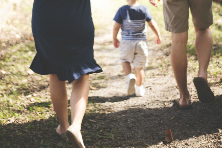 family walking