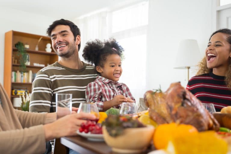 family gathered at thanksgiving dinner