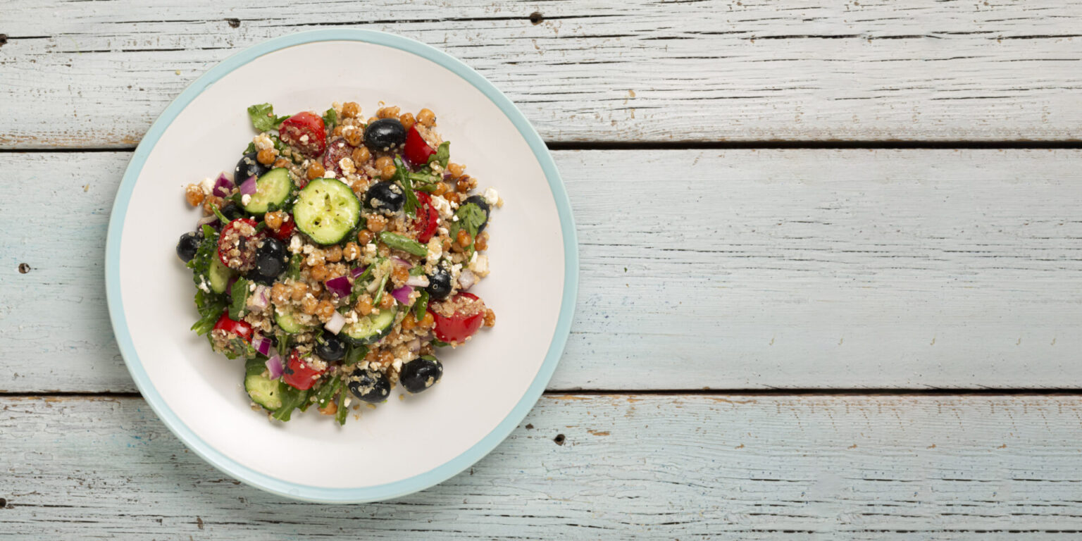 Chopped Greek Salad with Lentils and Quinoa