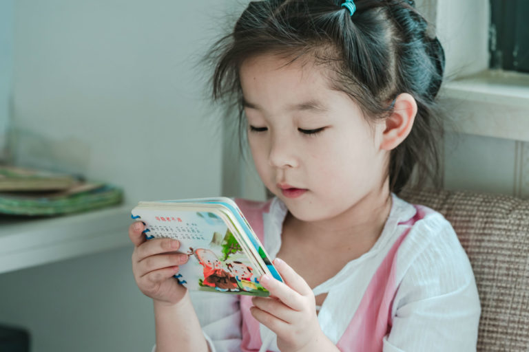 girl reading a book