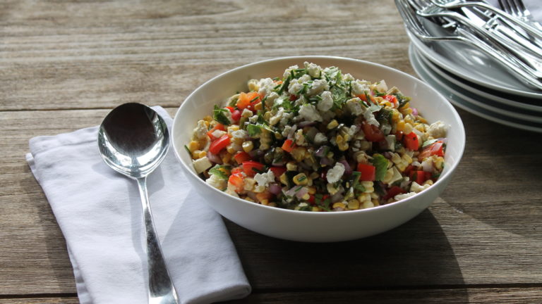 Charred Corn Poblano Salad With Feta - Parents Canada