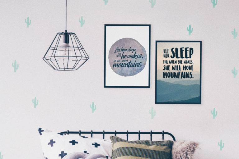 bedroom art that says "let them sleep"