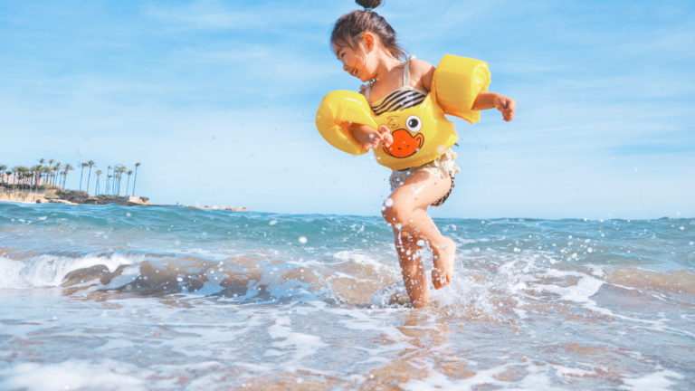 Child playing at beach