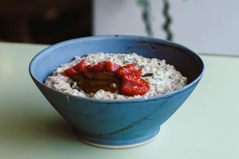 bowl of barley with fruit