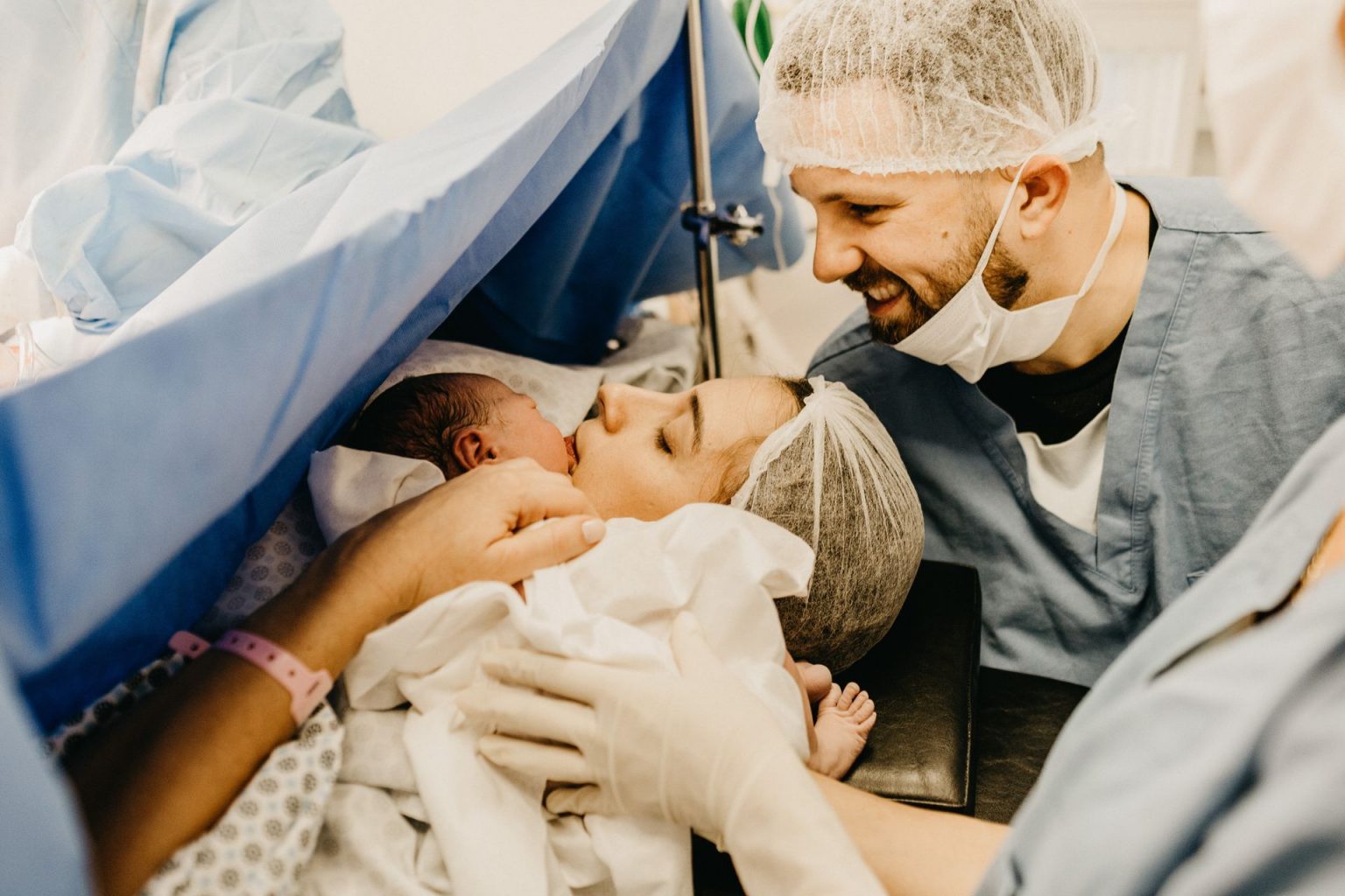 Couple celebrating labour and delivery