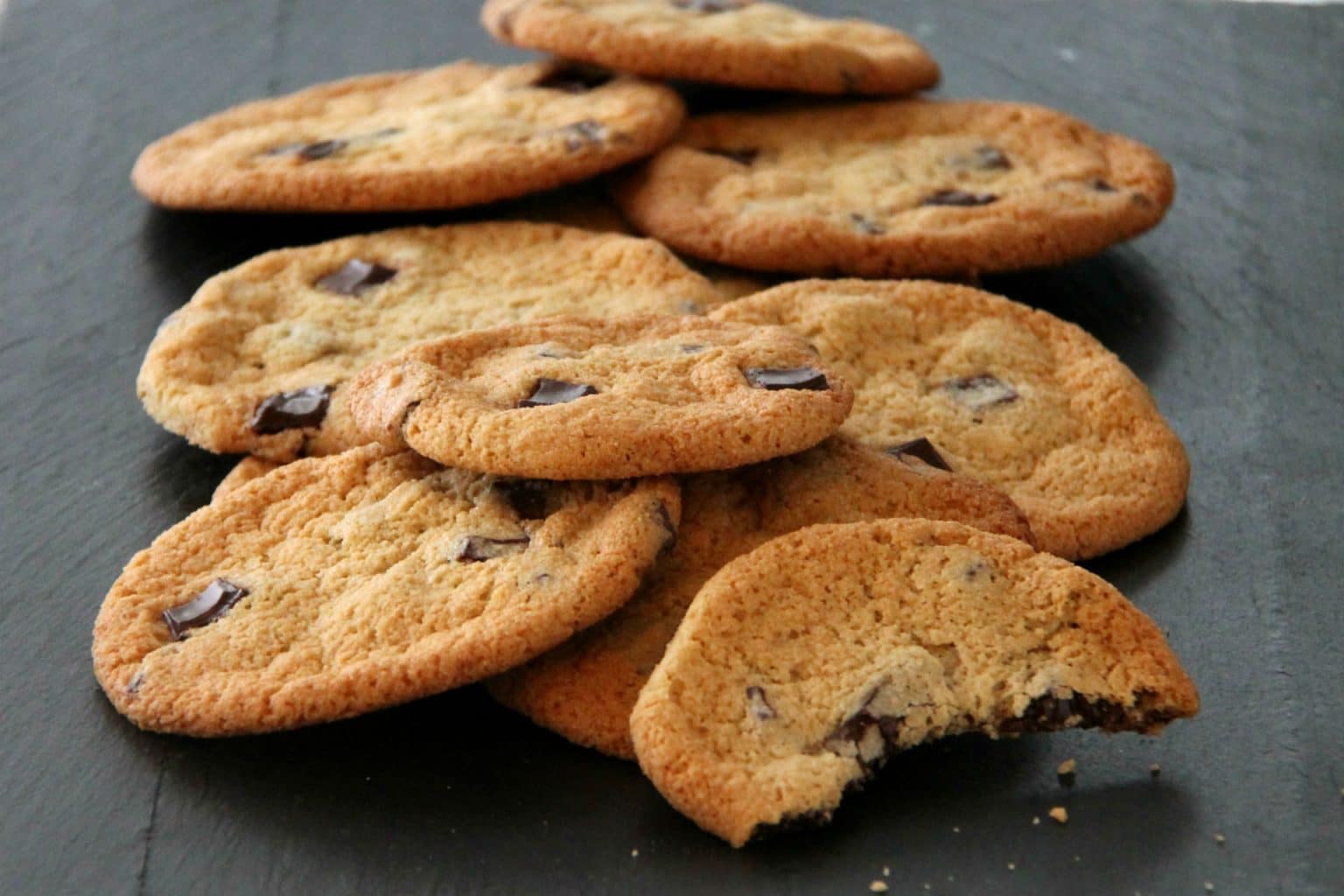 stack of chocolate chip cookies