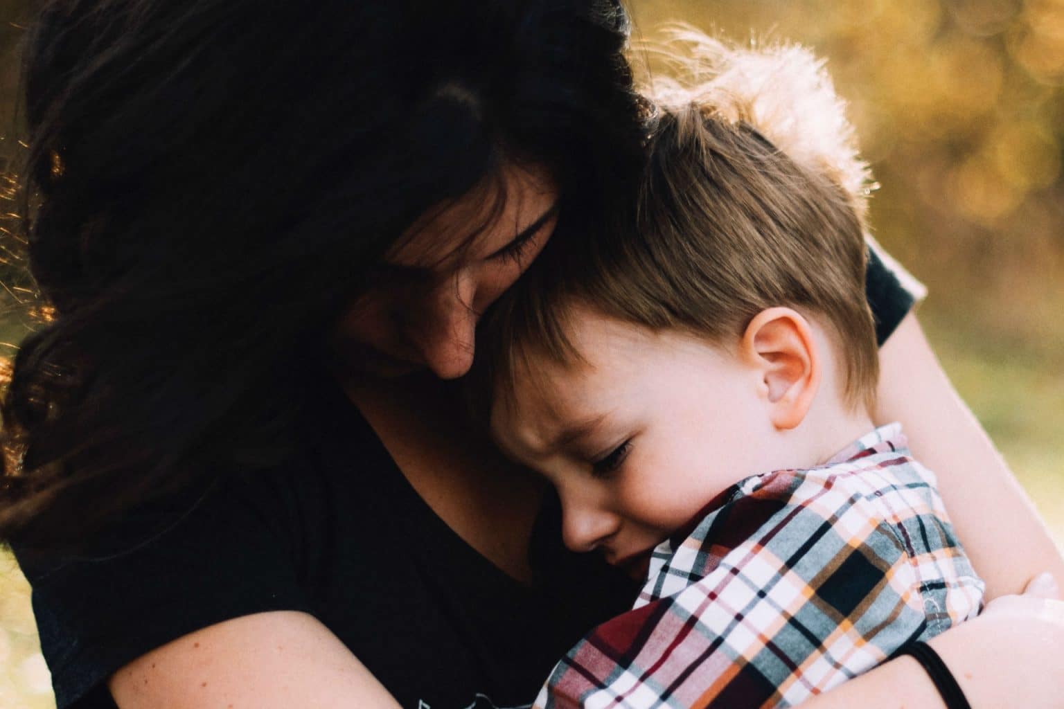 mother comforting a child