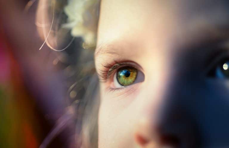 close up of child's face