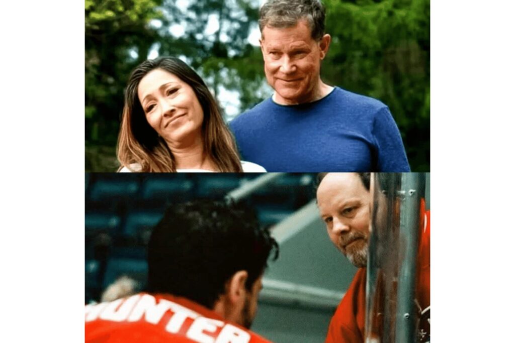 The parents from Heated Rivalry are shown in clips from the show