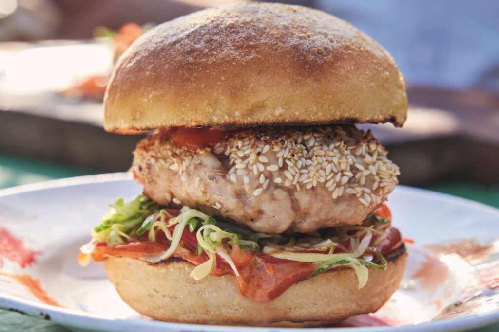 sesame chicken burgers